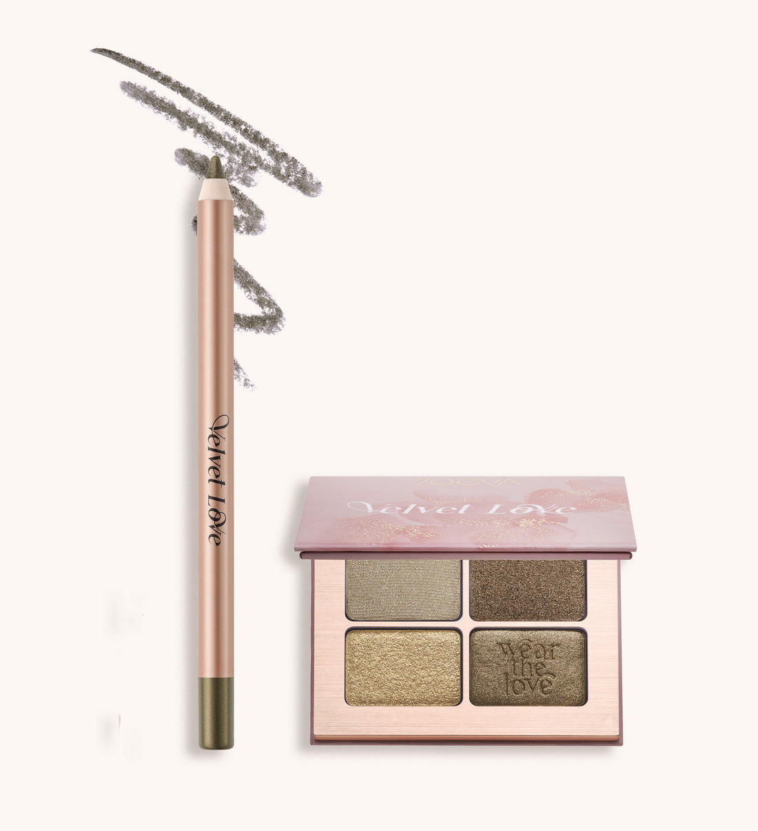 zoeva velvet love eyeliner pencil metallic khaki perfect pair