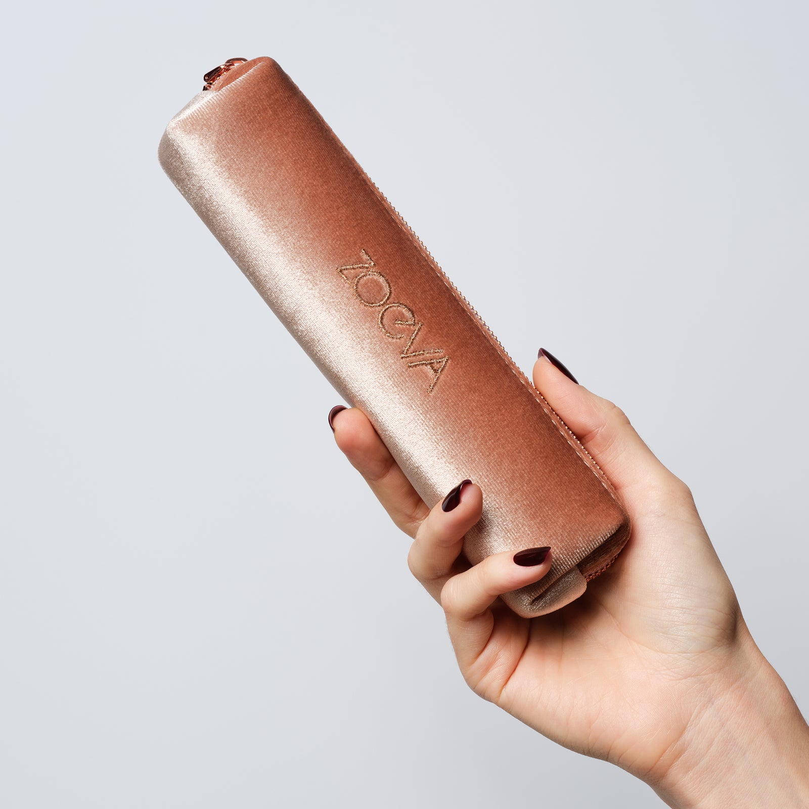 Velvet Makeup Pouch (Rose Gold)